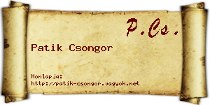 Patik Csongor névjegykártya